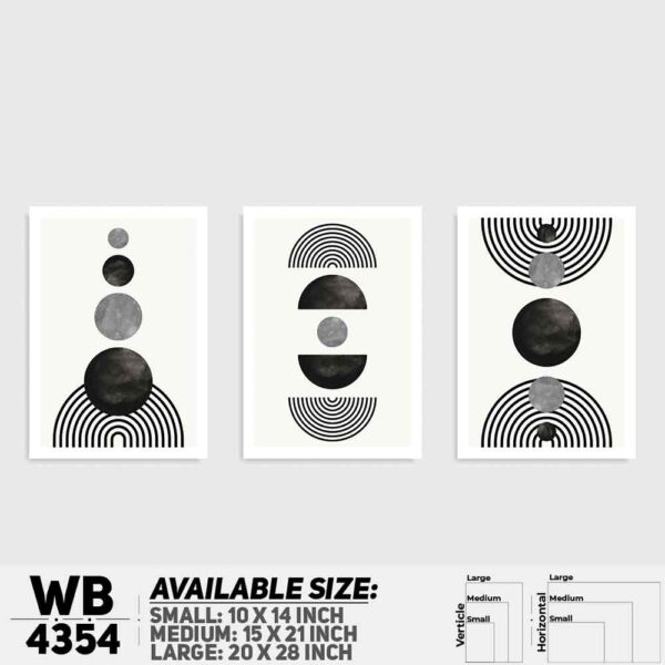 DDecorator Abstract Art (Set of 3) Wall Decoration And Home Decoration PVC Wall Board And Wall Canvas - WB4354