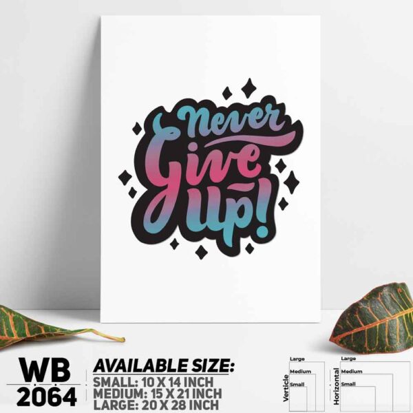 DDecorator Never - Motivational Wall Decoration And Home Decoration PVC Wall Board And Wall Canvas - WB2064