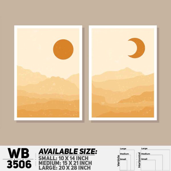 DDecorator Landscape Horizon Art (Set of 2) Wall Decoration And Home Decoration PVC Wall Board And Wall Canvas - WB3506
