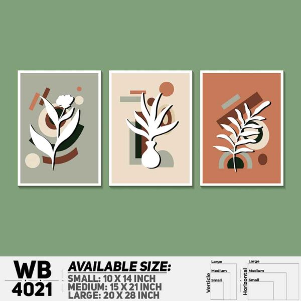 DDecorator Leaf With Abstract Art (Set of 3) Wall Decoration And Home Decoration PVC Wall Board And Wall Canvas - WB4021