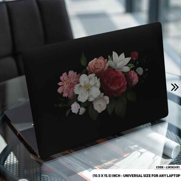 Flower Pattern Floral Design Matte Finished Removable Waterproof Laptop Sticker & Laptop Skin (Including FREE Accessories) - LSKN2491 - DDecorator