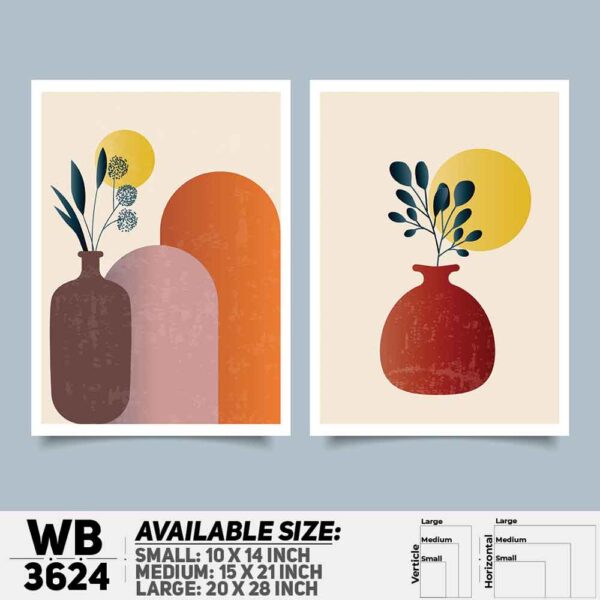 DDecorator Flower And Leaf ArtWork (Set of 2) Wall Decoration And Home Decoration PVC Wall Board And Wall Canvas - WB3624