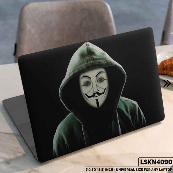Anonymous Hacker Matte Finished Removable Waterproof Laptop Sticker & Laptop Skin (Including FREE Accessories) - LSKN4090 - DDecorator