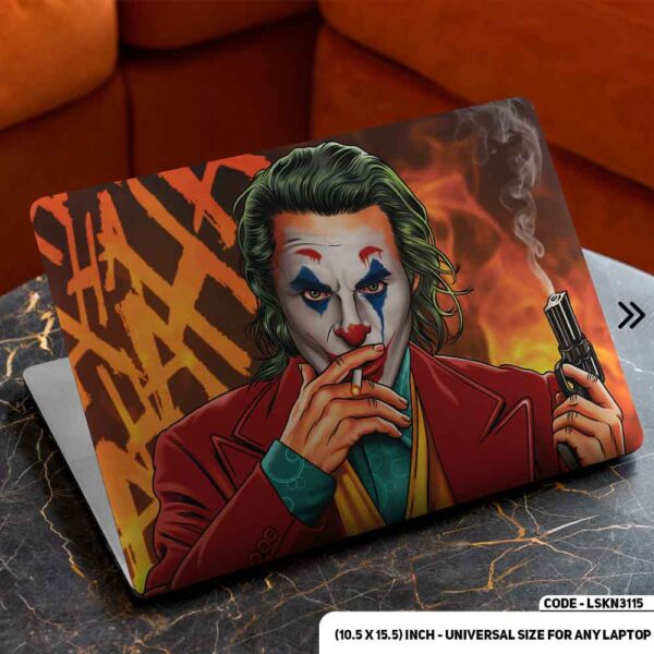 JOKER Smoking Illustration Matte Finished Removable Waterproof Laptop Sticker & Laptop Skin (Including FREE Accessories) - LSKN3115 - DDecorator