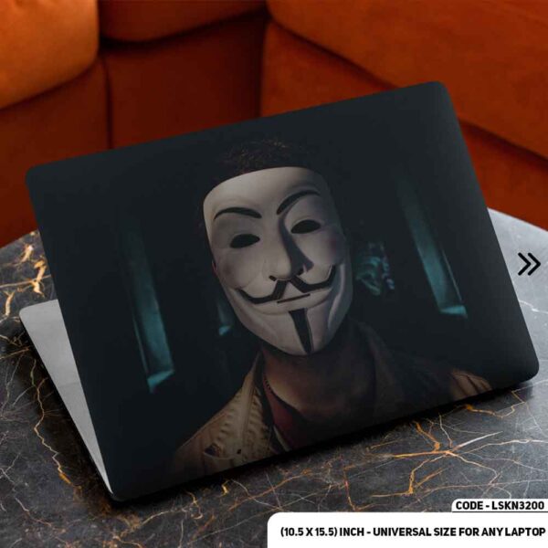Anonymous Illustration Matte Finished Removable Waterproof Laptop Sticker & Laptop Skin (Including FREE Accessories) - LSKN3200 - DDecorator