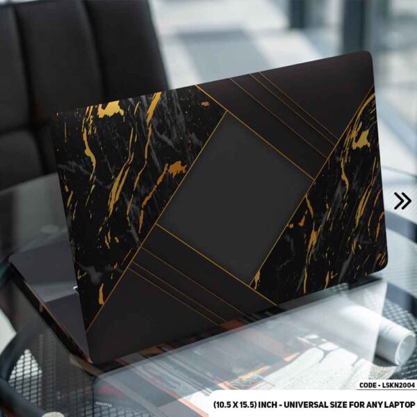 Geomatric Shape Golden Matte Finished Removable Waterproof Laptop Sticker & Laptop Skin (Including FREE Accessories) - LSKN2005 - DDecorator