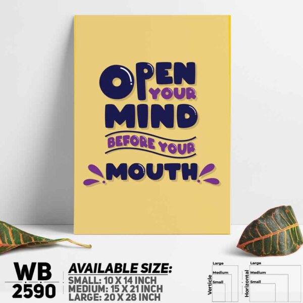 DDecorator Open Your Mind - Motivational Wall Decoration And Home Decoration PVC Wall Board And Wall Canvas - WB2590