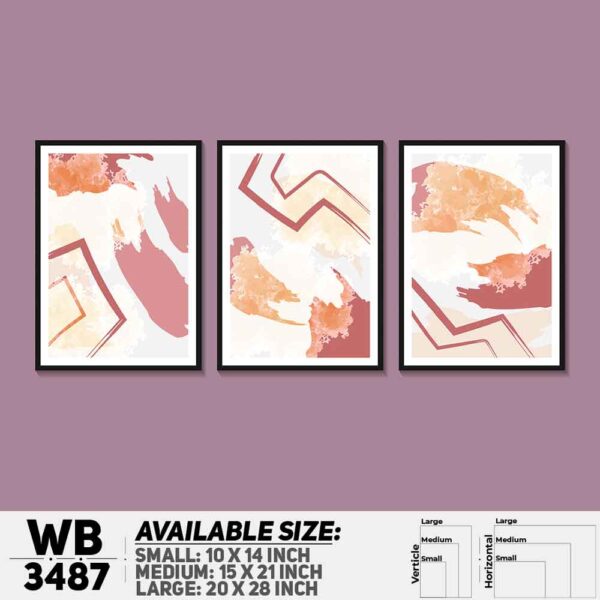 DDecorator Abstract ArtWork (Set of 3) Wall Decoration And Home Decoration PVC Wall Board And Wall Canvas - WB3487