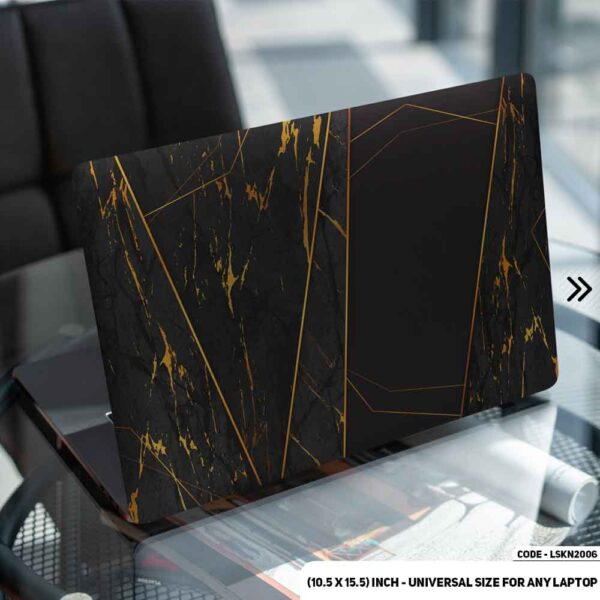 Geomatric Shape Golden Matte Finished Removable Waterproof Laptop Sticker & Laptop Skin (Including FREE Accessories) - LSKN2006 - DDecorator