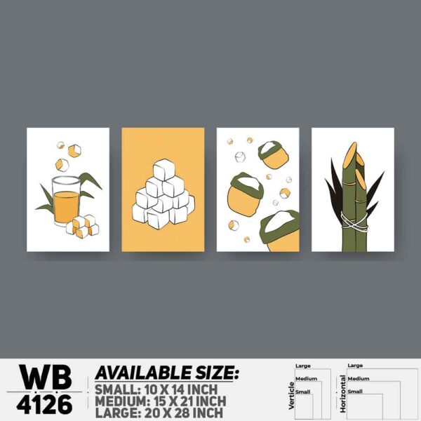 DDecorator Abstract Art (Set of 4) Wall Decoration And Home Decoration PVC Wall Board And Wall Canvas - WB4126