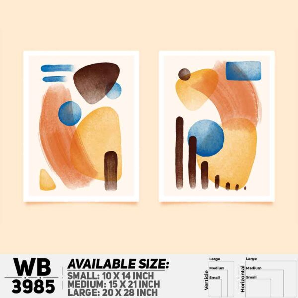 DDecorator Abstract Art (Set of 2) Wall Decoration And Home Decoration PVC Wall Board And Wall Canvas - WB3985