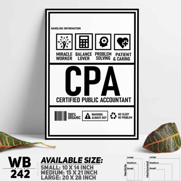 DDecorator Funny Certified Accountant Parody Wall Decoration And Home Decoration PVC Wall Board And Wall Canvas - WB242