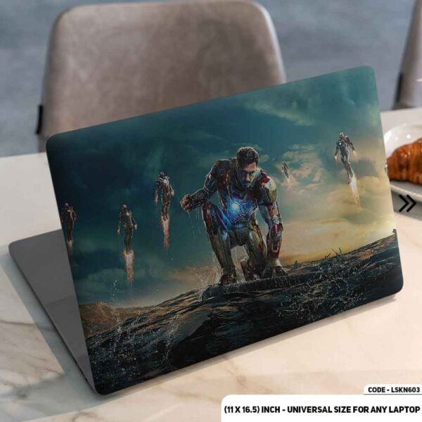 Aggressive Mood Of Iron Man Matte Finished Removable Waterproof Laptop Sticker & Laptop Skin (Including FREE Accessories) - LSKN603 - DDecorator