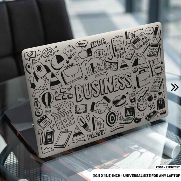 Business Seamless Pattern Matte Finished Removable Waterproof Laptop Sticker & Laptop Skin (Including FREE Accessories) - LSKN2357 - DDecorator