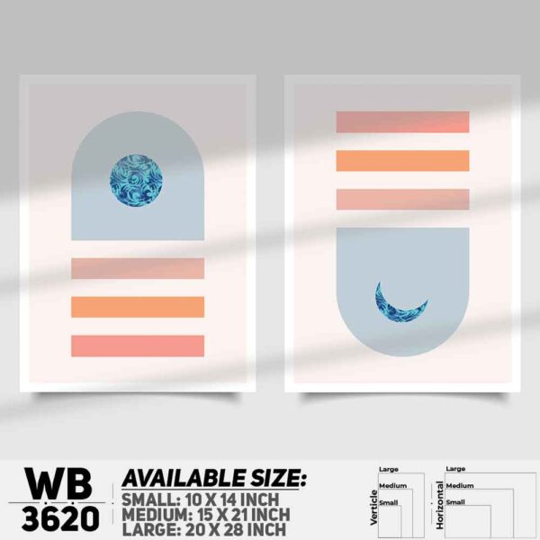 DDecorator Abstract ArtWork (Set of 2) Wall Decoration And Home Decoration PVC Wall Board And Wall Canvas - WB3620