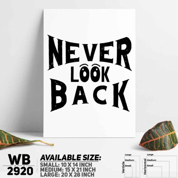 DDecorator Never Look Back - Motivational Wall Decoration And Home Decoration PVC Wall Board And Wall Canvas - WB2920