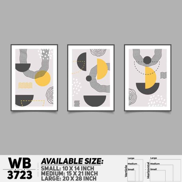 DDecorator Abstract ArtWork (Set of 3) Wall Decoration And Home Decoration PVC Wall Board And Wall Canvas - WB3723