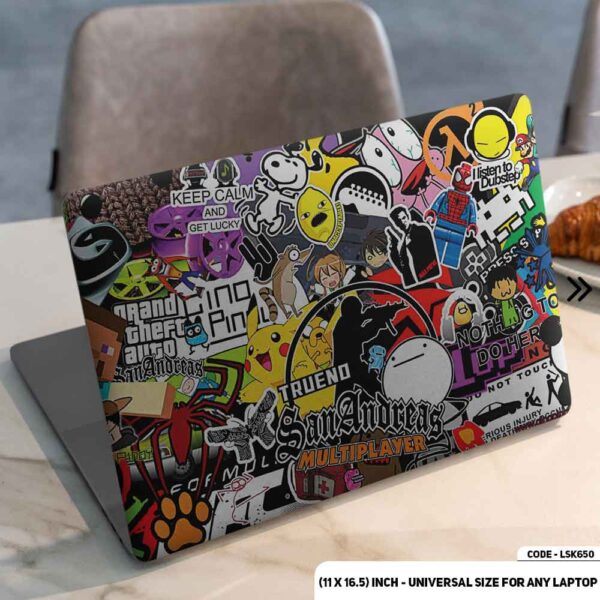 Digital Sticker Bombing Matte Finished Removable Waterproof Laptop Sticker & Laptop Skin (Including FREE Accessories) - LSKN650 - DDecorator