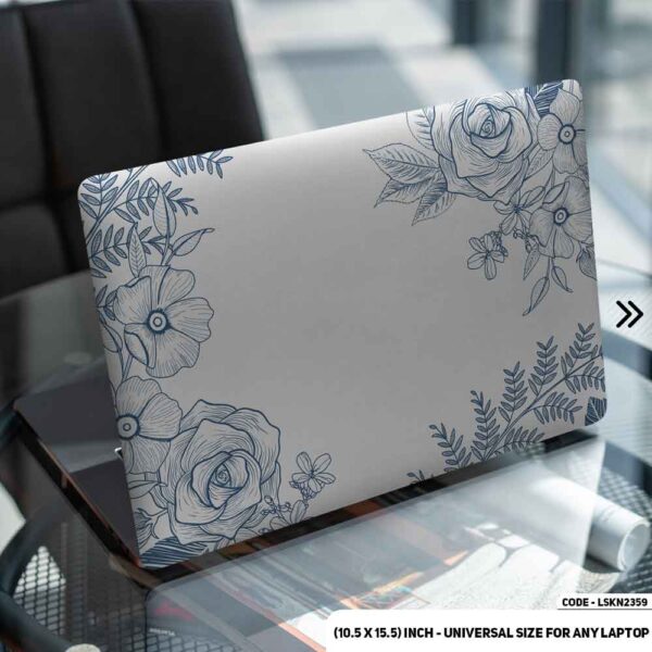 Flower Pattern Floral Design Matte Finished Removable Waterproof Laptop Sticker & Laptop Skin (Including FREE Accessories) - LSKN2359 - DDecorator