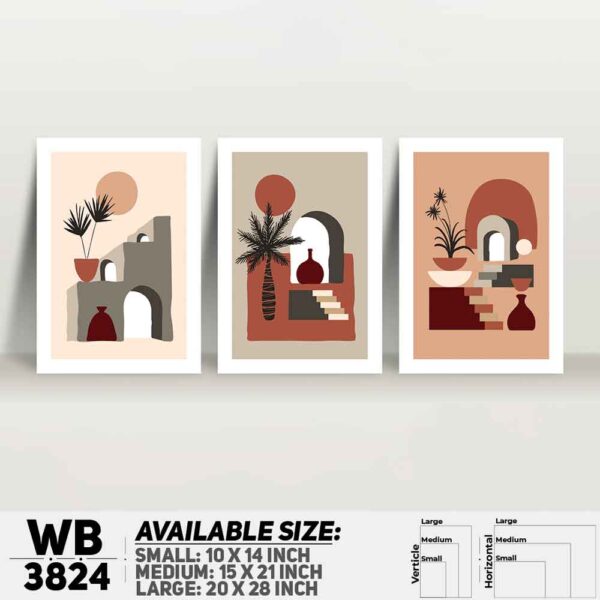 DDecorator Abstract ArtWork (Set of 3) Wall Decoration And Home Decoration PVC Wall Board And Wall Canvas - WB3824