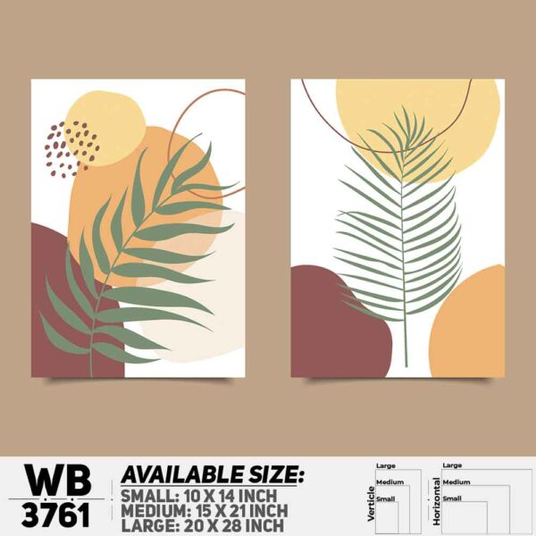 DDecorator Flower And Leaf ArtWork (Set of 2) Wall Decoration And Home Decoration PVC Wall Board And Wall Canvas - WB3761