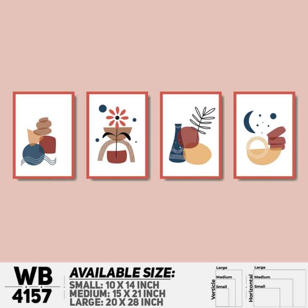 DDecorator Abstract Art (Set of 4) Wall Decoration And Home Decoration PVC Wall Board And Wall Canvas - WB4157