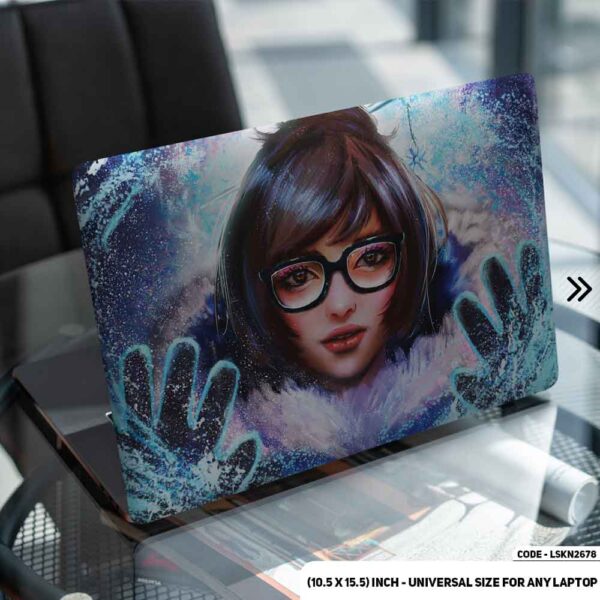 Digital Character Female Matte Finished Removable Waterproof Laptop Sticker & Laptop Skin (Including FREE Accessories) - LSKN2678 - DDecorator
