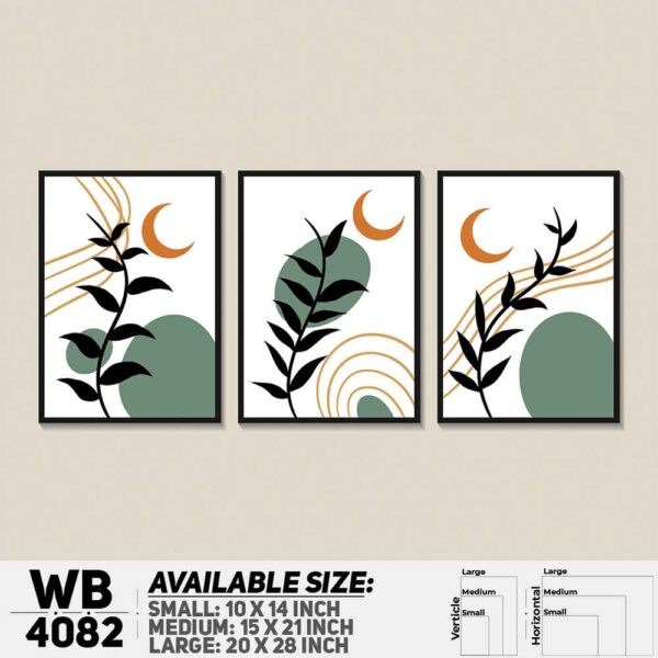 DDecorator Leaf With Abstract Art (Set of 3) Wall Decoration And Home Decoration PVC Wall Board And Wall Canvas - WB4082