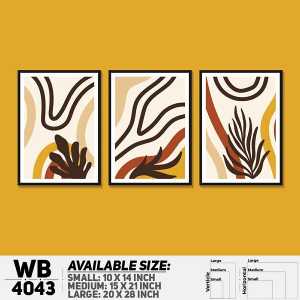 DDecorator Leaf With Abstract Art (Set of 3) Wall Decoration And Home Decoration PVC Wall Board And Wall Canvas - WB4043