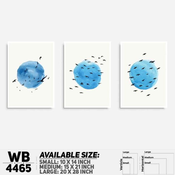 DDecorator Painted Landscape & Horizon Design (Set of 3) Wall Decoration And Home Decoration PVC Wall Board And Wall Canvas - WB4465