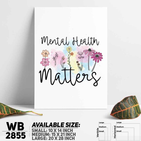 DDecorator Mental Health Matters - Motivational Wall Decoration And Home Decoration PVC Wall Board And Wall Canvas - WB2855