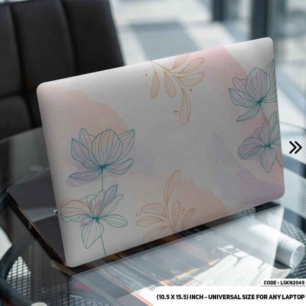 Flower Pattern Floral Design Matte Finished Removable Waterproof Laptop Sticker & Laptop Skin (Including FREE Accessories) - LSKN2049 - DDecorator