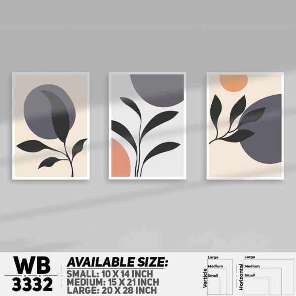 DDecorator Flower ArtWork (Set of 3) Wall Decoration And Home Decoration PVC Wall Board And Wall Canvas - WB3332