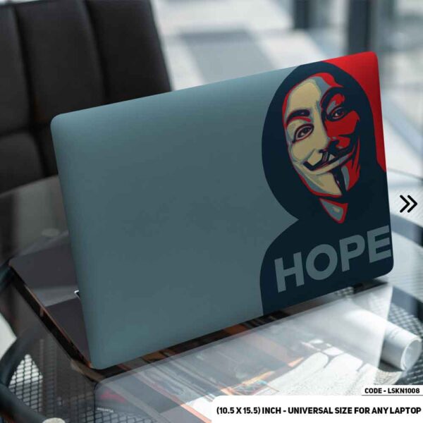 Anonymous Logo - Hope Matte Finished Removable Waterproof Laptop Sticker & Laptop Skin (Including FREE Accessories) - LSKN1008 - DDecorator