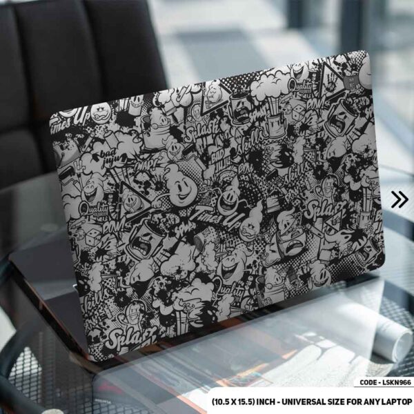 Sticker Bombing B/W Matte Finished Removable Waterproof Laptop Sticker & Laptop Skin (Including FREE Accessories) - LSKN966 - DDecorator