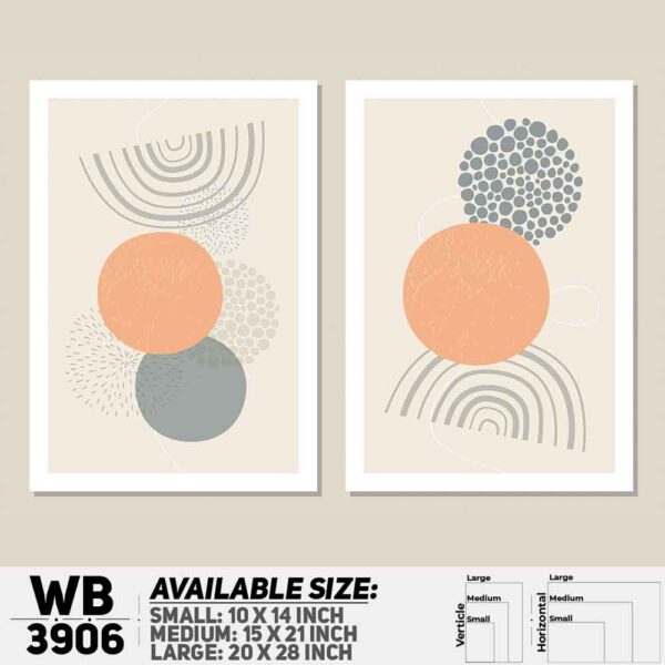 DDecorator Abstract ArtWork (Set of 2) Wall Decoration And Home Decoration PVC Wall Board And Wall Canvas - WB3906