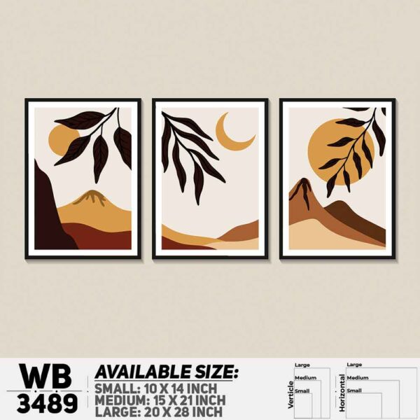 DDecorator Landscape Horizon Art (Set of 3) Wall Decoration And Home Decoration PVC Wall Board And Wall Canvas - WB3489
