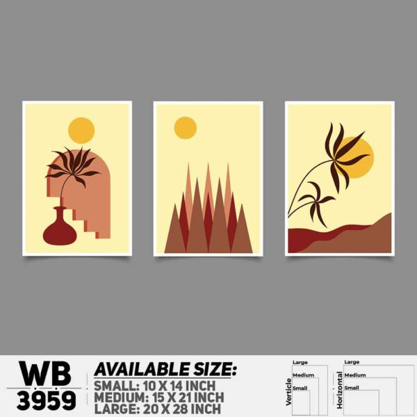 DDecorator Landscape Horizon Art (Set of 3) Wall Decoration And Home Decoration PVC Wall Board And Wall Canvas - WB3959