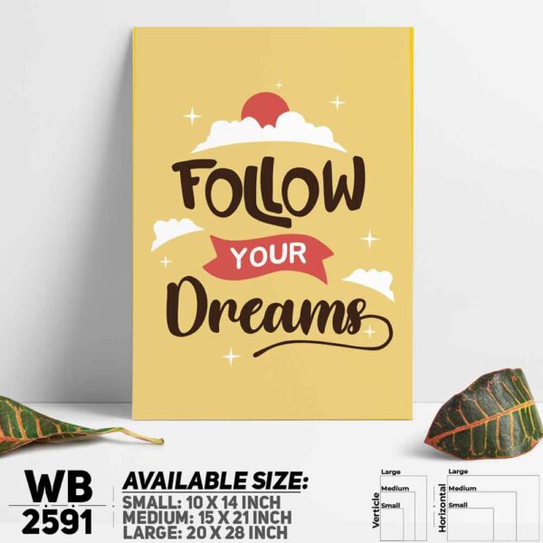 DDecorator Follow Your Dreams - Motivational Wall Decoration And Home Decoration PVC Wall Board And Wall Canvas - WB2591