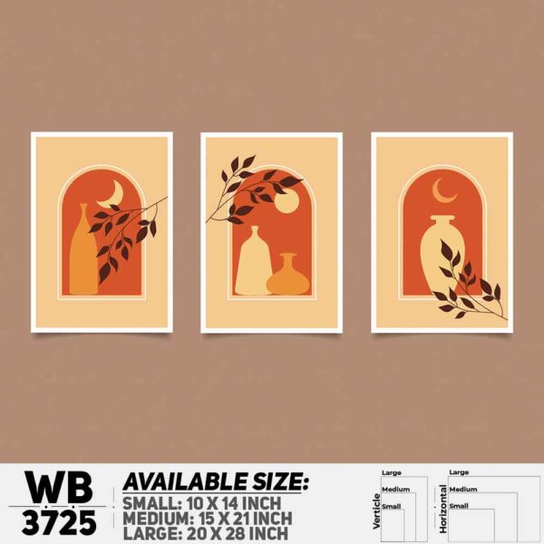 DDecorator Flower And Leaf ArtWork (Set of 3) Wall Decoration And Home Decoration PVC Wall Board And Wall Canvas - WB3725