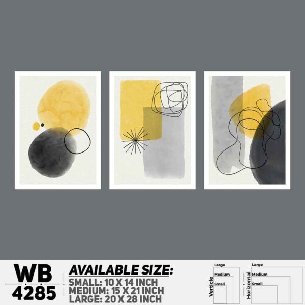 DDecorator Abstract Art (Set of 3) Wall Decoration And Home Decoration PVC Wall Board And Wall Canvas - WB4285