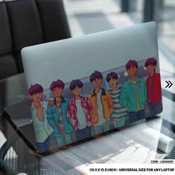 BTS Member Cartoon Art Matte Finished Removable Waterproof Laptop Sticker & Laptop Skin (Including FREE Accessories) - LSKN2851 - DDecorator