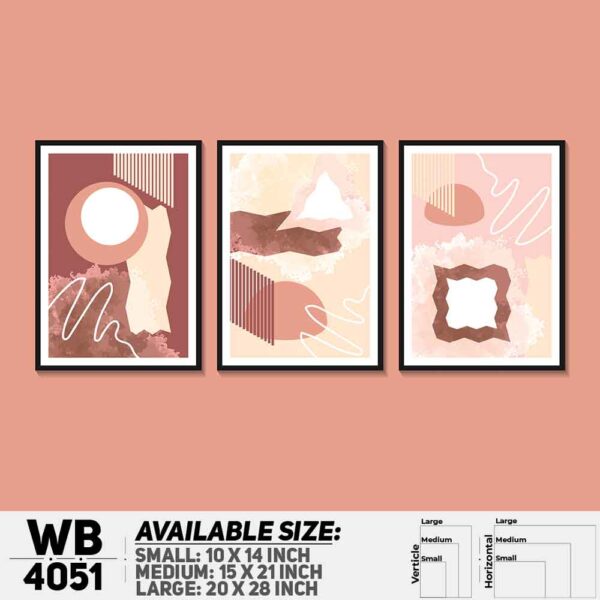 DDecorator Abstract Art (Set of 3) Wall Decoration And Home Decoration PVC Wall Board And Wall Canvas - WB4051