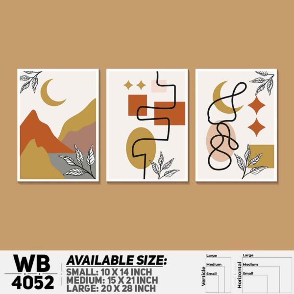 DDecorator Leaf With Abstract Art (Set of 3) Wall Decoration And Home Decoration PVC Wall Board And Wall Canvas - WB4052