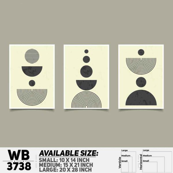 DDecorator Astrophysics Abstract (Set of 3) Wall Decoration And Home Decoration PVC Wall Board And Wall Canvas - WB3738