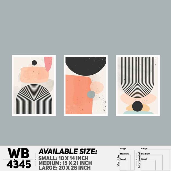 DDecorator Abstract Art (Set of 3) Wall Decoration And Home Decoration PVC Wall Board And Wall Canvas - WB4345