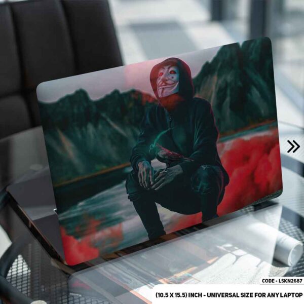 Anonymous Face Matte Finished Removable Waterproof Laptop Sticker & Laptop Skin (Including FREE Accessories) - LSKN2687 - DDecorator