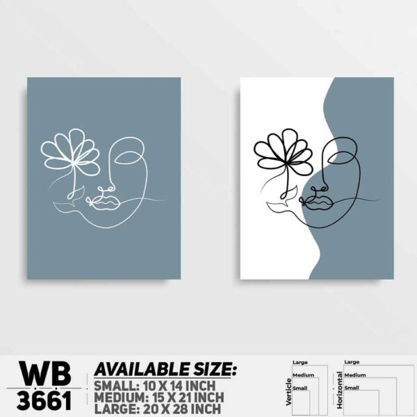 DDecorator Abstract Line Art (Set of 2) Wall Decoration And Home Decoration PVC Wall Board And Wall Canvas - WB3661