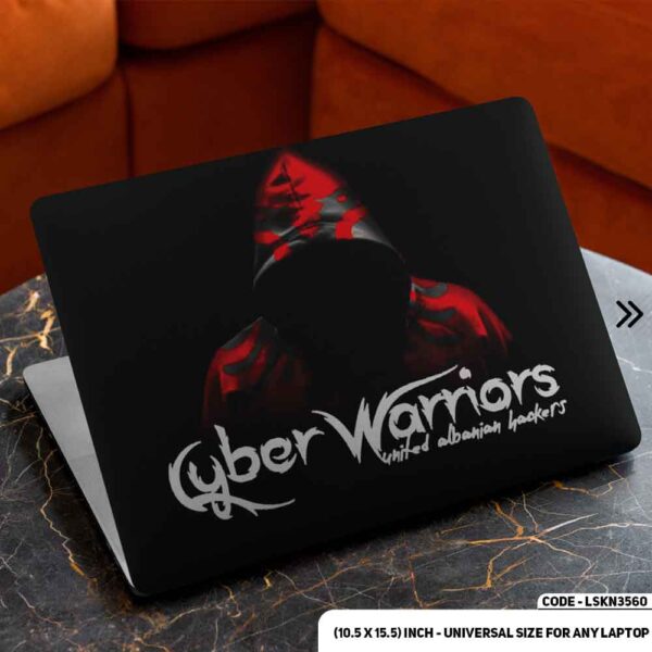 Cyber Warrarior Matte Finished Removable Waterproof Laptop Sticker & Laptop Skin (Including FREE Accessories) - LSKN3560 - DDecorator