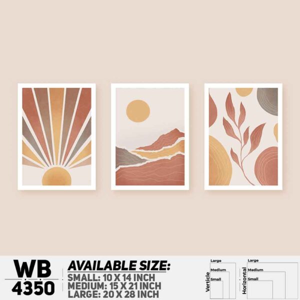 DDecorator Landscape & Horizon Design (Set of 3) Wall Decoration And Home Decoration PVC Wall Board And Wall Canvas - WB4350